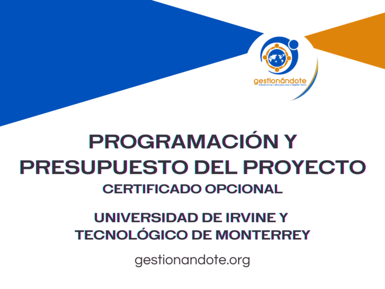 Curso certificado en programación y presupuesto del proyecto